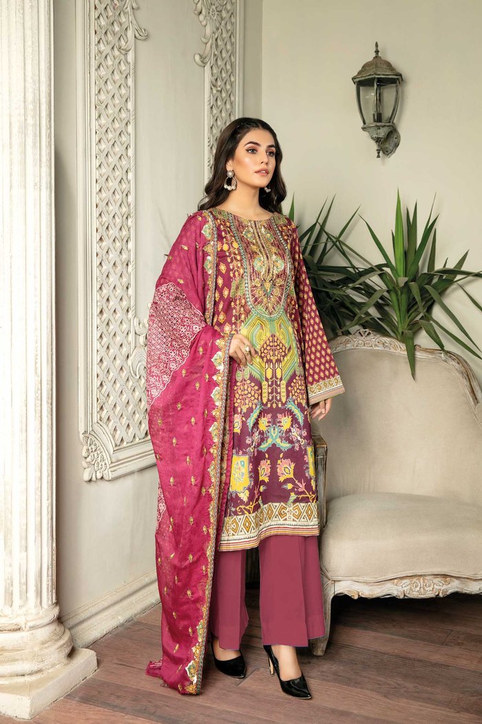 Cultrual Prey - Digital Printed & Embroidered Lawn 3PC